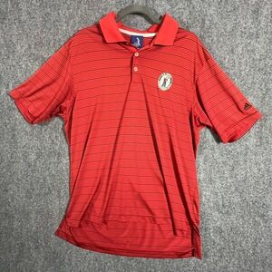 Adidas Pinehurst 1895 US Open 2014 Golf Polo Shirt Mens Large Red Black Striped